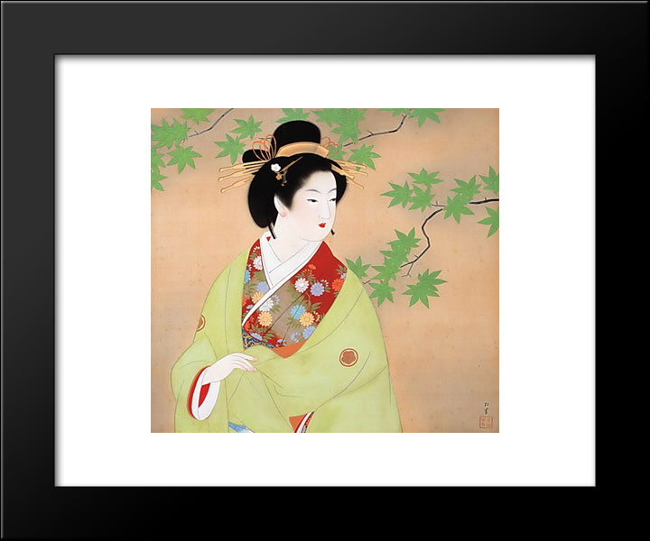 Bijinga 20x24 Black Modern Wood Framed Art Print Poster by Shoen, Uemura
