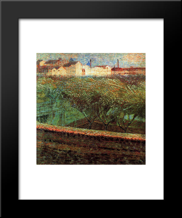 April Evening 20x24 Black Modern Wood Framed Art Print Poster by Boccioni, Umberto
