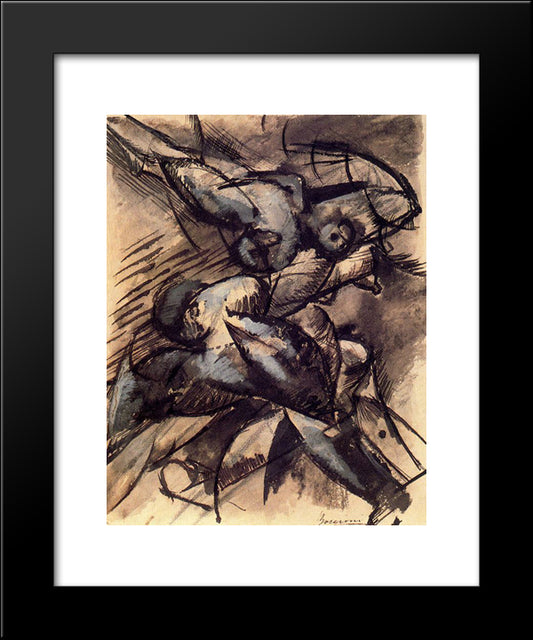 Dynamic Decomposition 20x24 Black Modern Wood Framed Art Print Poster by Boccioni, Umberto