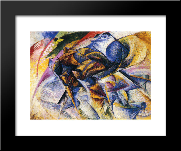 Dynamism Of A Cyclist 20x24 Black Modern Wood Framed Art Print Poster by Boccioni, Umberto