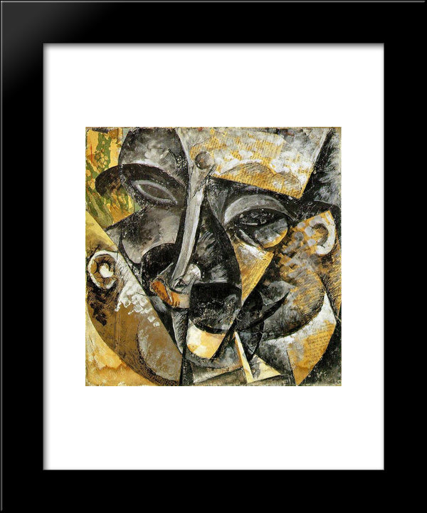 Dynamism Of A Man'S Head 20x24 Black Modern Wood Framed Art Print Poster by Boccioni, Umberto