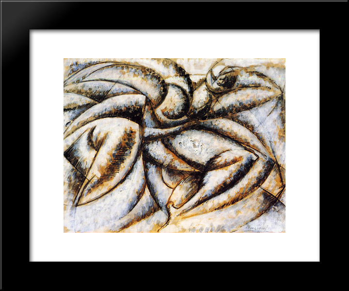 Dynamism Of The Human Body 20x24 Black Modern Wood Framed Art Print Poster by Boccioni, Umberto