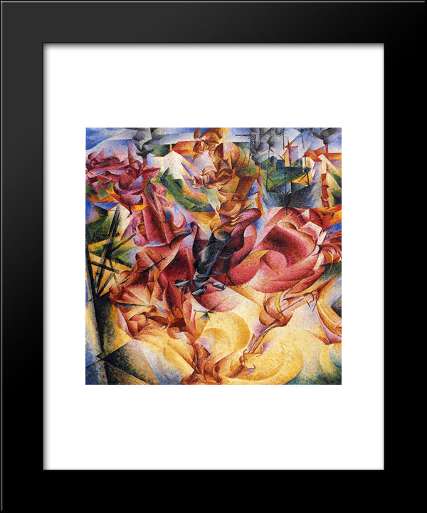 Elasticity 20x24 Black Modern Wood Framed Art Print Poster by Boccioni, Umberto