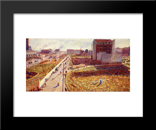 Factories At Porta Romana 20x24 Black Modern Wood Framed Art Print Poster by Boccioni, Umberto