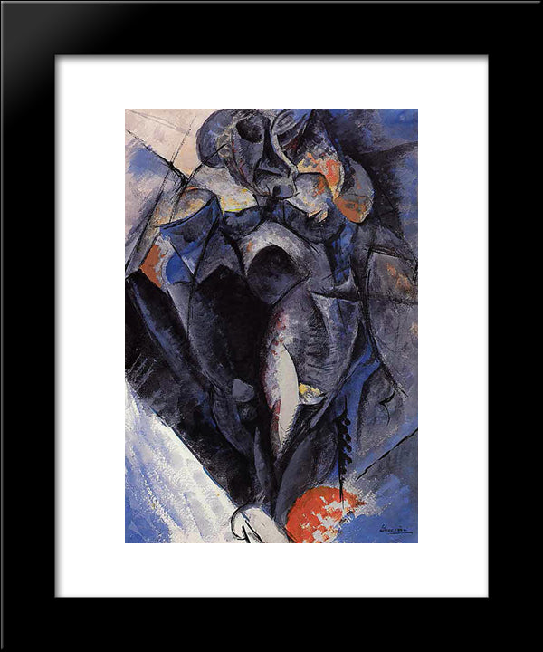 Figure 20x24 Black Modern Wood Framed Art Print Poster by Boccioni, Umberto