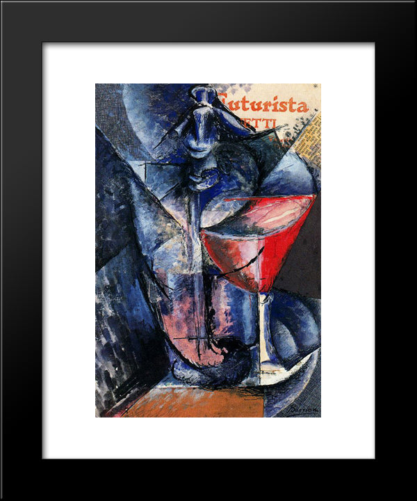 Glass And Syphon 20x24 Black Modern Wood Framed Art Print Poster by Boccioni, Umberto