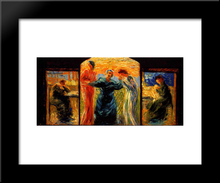 Homage To Mother 20x24 Black Modern Wood Framed Art Print Poster by Boccioni, Umberto