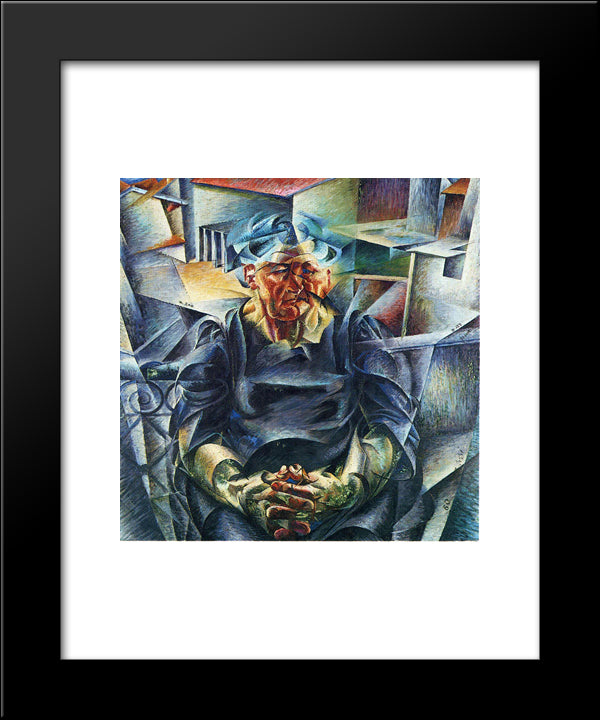 Horizontal Volumes 20x24 Black Modern Wood Framed Art Print Poster by Boccioni, Umberto