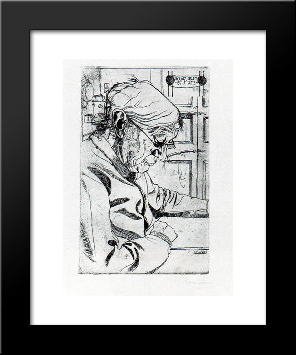 Mar­a Sacchi Reading 20x24 Black Modern Wood Framed Art Print Poster by Boccioni, Umberto