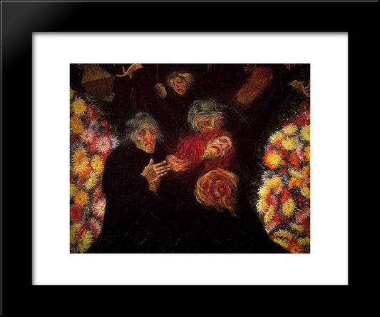 Mourning 20x24 Black Modern Wood Framed Art Print Poster by Boccioni, Umberto