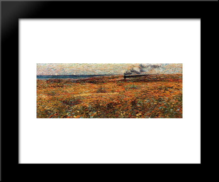 Passing Train 20x24 Black Modern Wood Framed Art Print Poster by Boccioni, Umberto