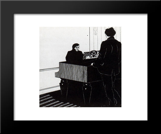 Pianist And Listener 20x24 Black Modern Wood Framed Art Print Poster by Boccioni, Umberto