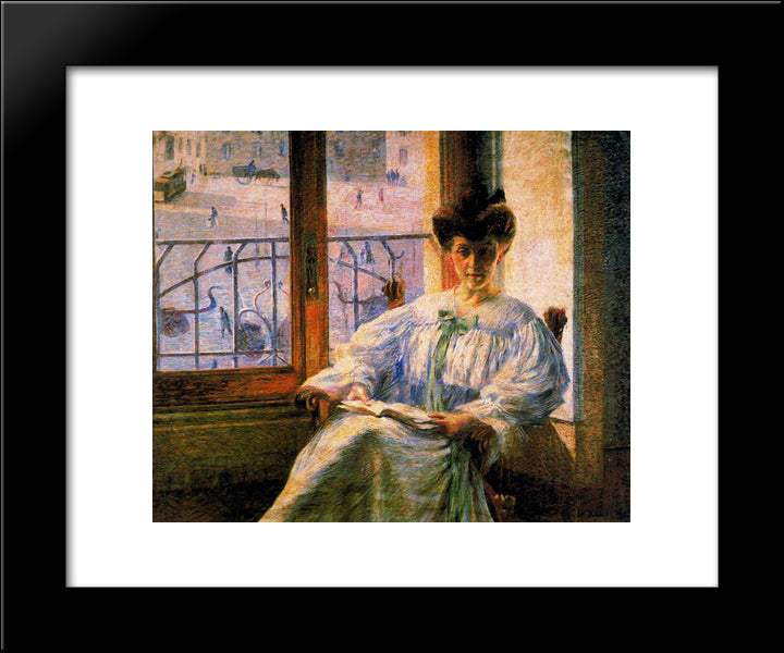 Signora Massimino 20x24 Black Modern Wood Framed Art Print Poster by Boccioni, Umberto