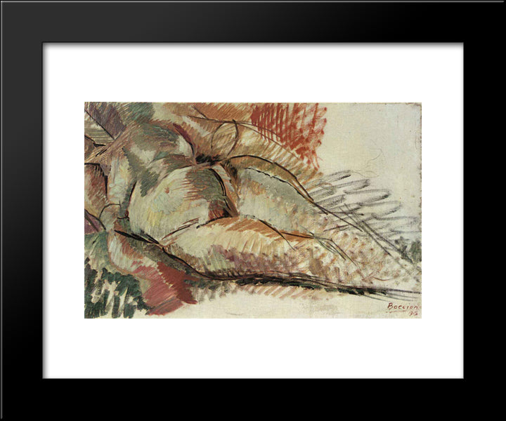 Simultaneous Nude 20x24 Black Modern Wood Framed Art Print Poster by Boccioni, Umberto