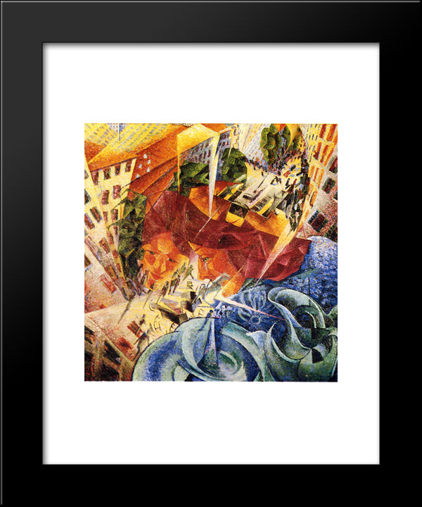 Simultaneous Visions 20x24 Black Modern Wood Framed Art Print Poster by Boccioni, Umberto