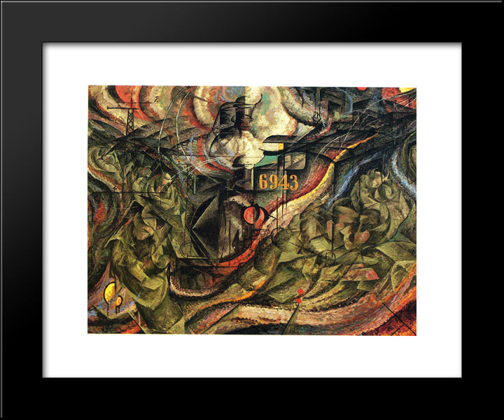 States Of Mind I The Farewells 20x24 Black Modern Wood Framed Art Print Poster by Boccioni, Umberto