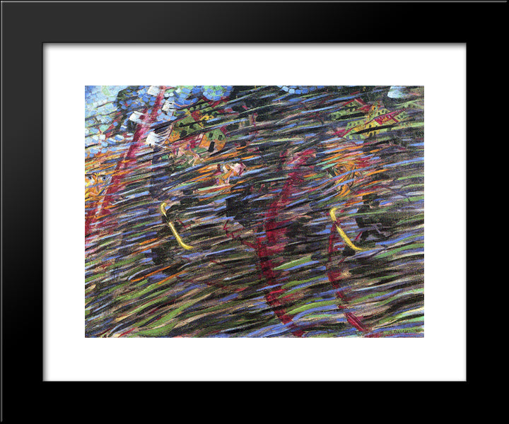 States Of Mind Ii Those Who Go 20x24 Black Modern Wood Framed Art Print Poster by Boccioni, Umberto