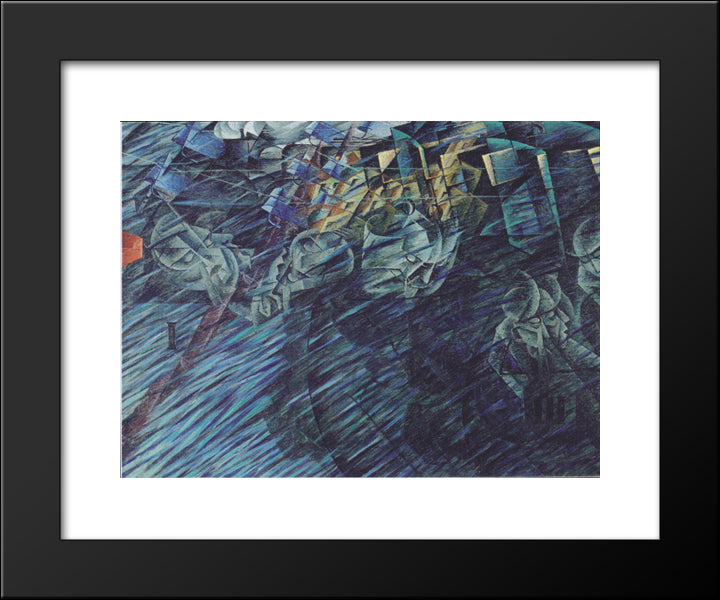 States Of Mind Those Who Go 20x24 Black Modern Wood Framed Art Print Poster by Boccioni, Umberto