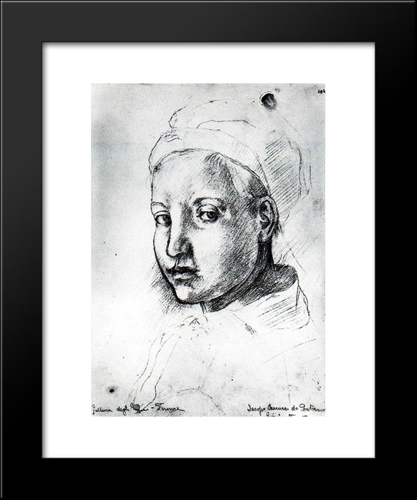 Study From Pontormo 20x24 Black Modern Wood Framed Art Print Poster by Boccioni, Umberto