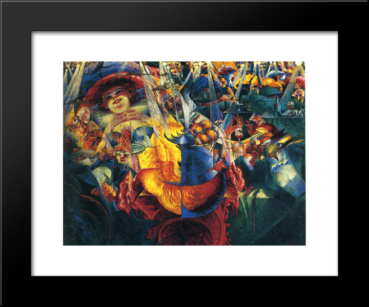 The Laugh 20x24 Black Modern Wood Framed Art Print Poster by Boccioni, Umberto