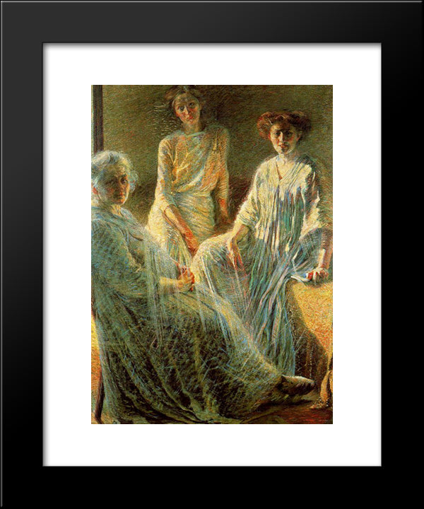 Three Women 20x24 Black Modern Wood Framed Art Print Poster by Boccioni, Umberto