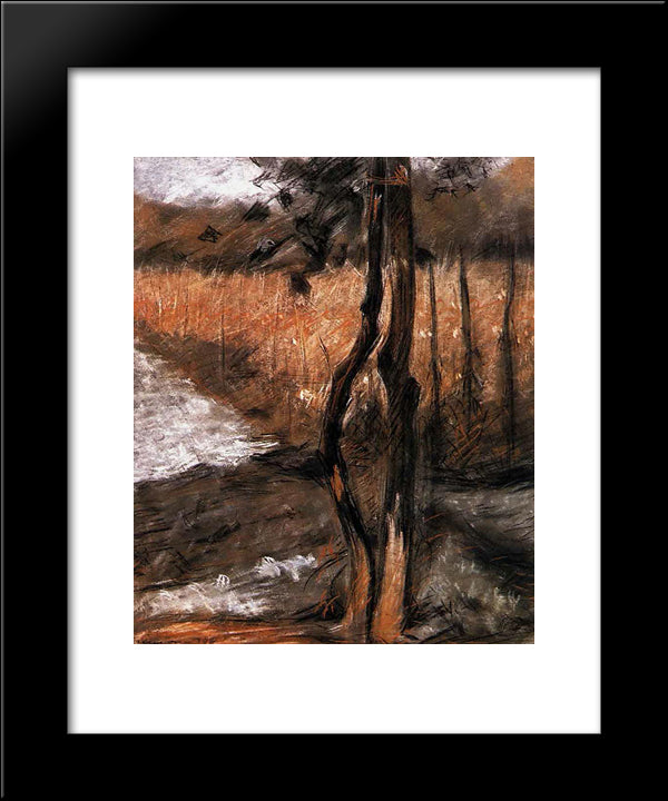 Trees 20x24 Black Modern Wood Framed Art Print Poster by Boccioni, Umberto