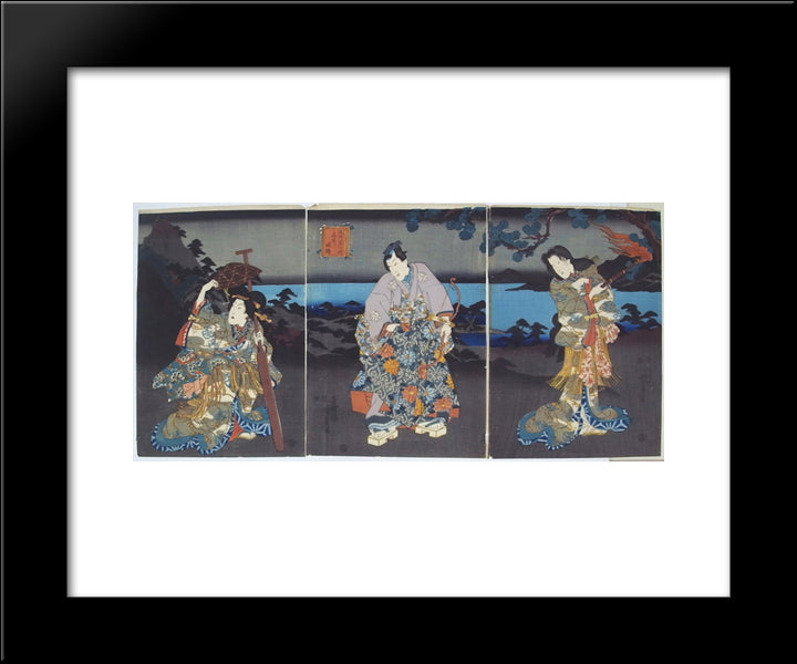 Prince Genji 20x24 Black Modern Wood Framed Art Print Poster by Kunisada, Utagawa