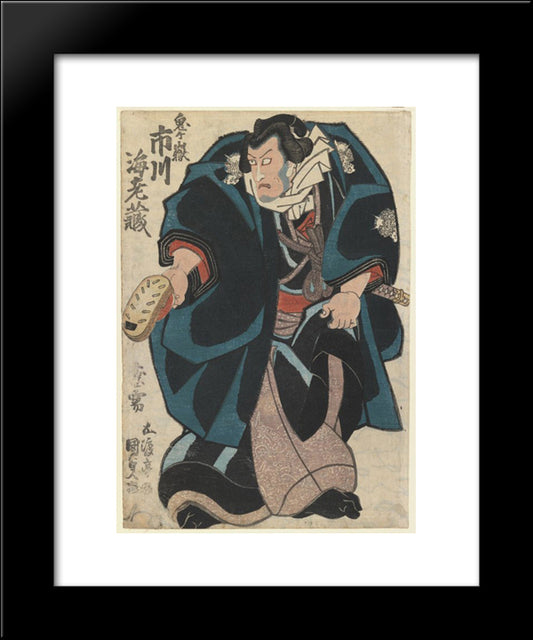 The Actor In The Ichikawa Family 20x24 Black Modern Wood Framed Art Print Poster by Kunisada II, Utagawa