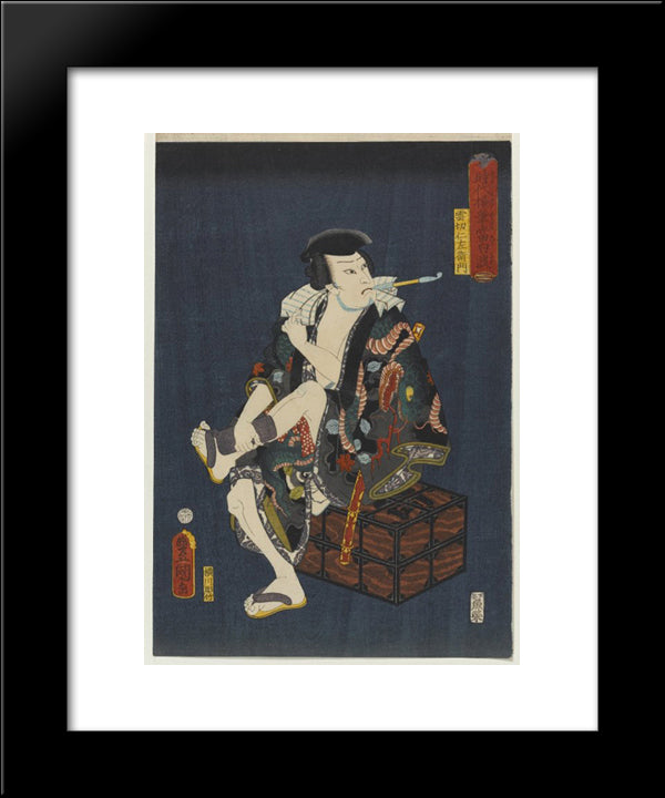 The Actor Kataoka Nizaemon Viii As Kumokiri Nizaemon 20x24 Black Modern Wood Framed Art Print Poster by Kunisada II, Utagawa