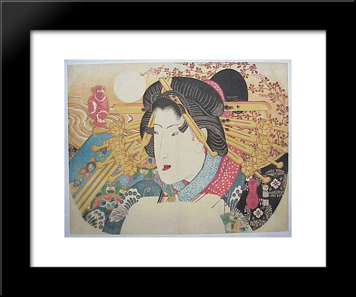 A Bust Portrait Of A Beauty 20x24 Black Modern Wood Framed Art Print Poster by Toyokuni, Utagawa