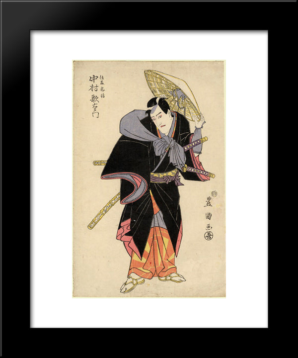 Actor In Role 20x24 Black Modern Wood Framed Art Print Poster by Toyokuni II, Utagawa