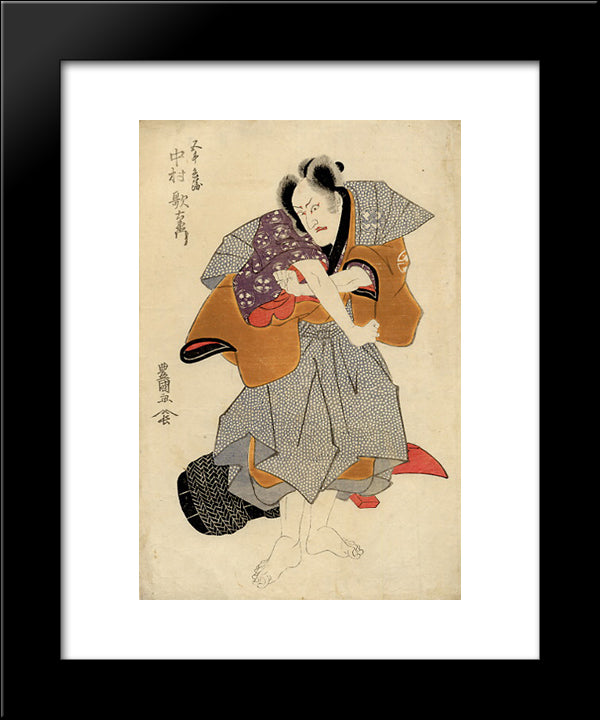 Nakamura Utaemon 20x24 Black Modern Wood Framed Art Print Poster by Toyokuni II, Utagawa