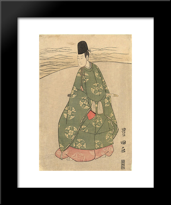 The Heian Courtier 20x24 Black Modern Wood Framed Art Print Poster by Toyokuni II, Utagawa