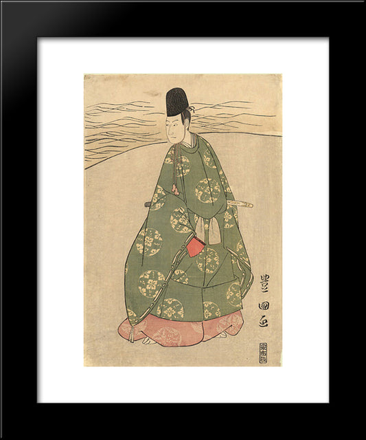 The Heian Courtier 20x24 Black Modern Wood Framed Art Print Poster by Toyokuni II, Utagawa