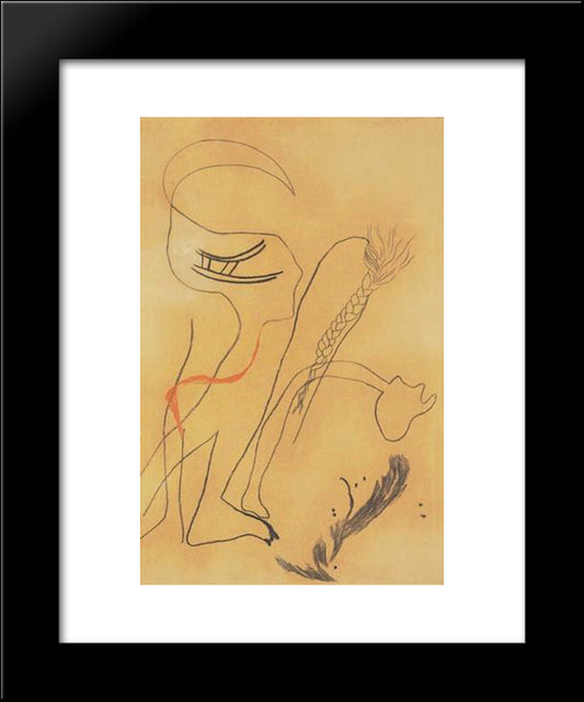 Composition With Braided Hair 20x24 Black Modern Wood Framed Art Print Poster by Lajos, Vajda