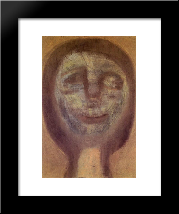 Green Clown Mask 20x24 Black Modern Wood Framed Art Print Poster by Lajos, Vajda