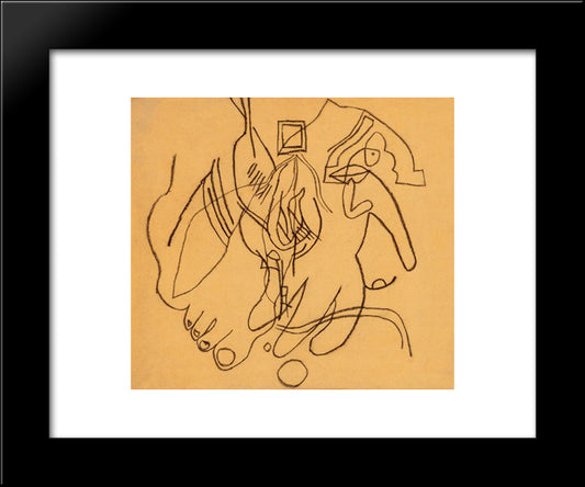 Leg And Hand 20x24 Black Modern Wood Framed Art Print Poster by Lajos, Vajda