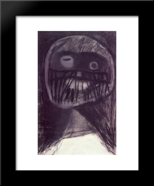 Monster'S Head 20x24 Black Modern Wood Framed Art Print Poster by Lajos, Vajda