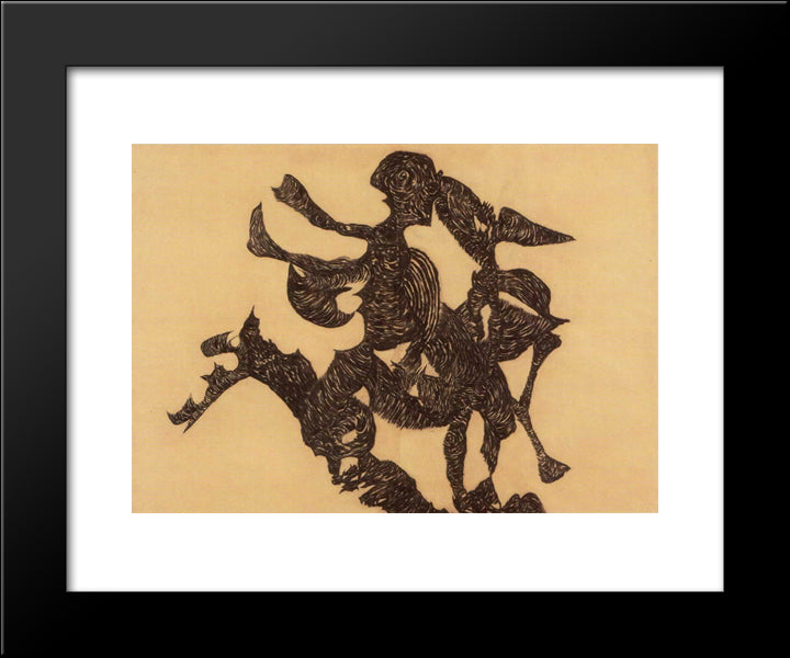 Rider 20x24 Black Modern Wood Framed Art Print Poster by Lajos, Vajda