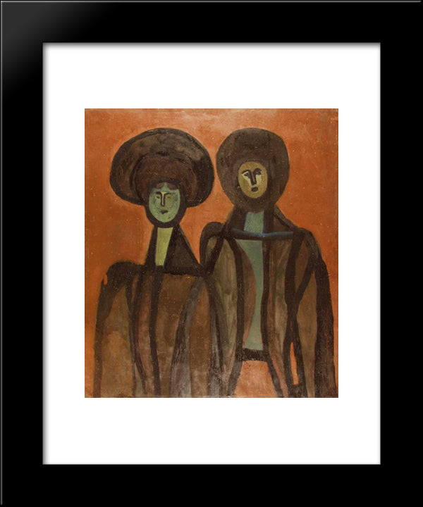 Sisters 20x24 Black Modern Wood Framed Art Print Poster by Lajos, Vajda