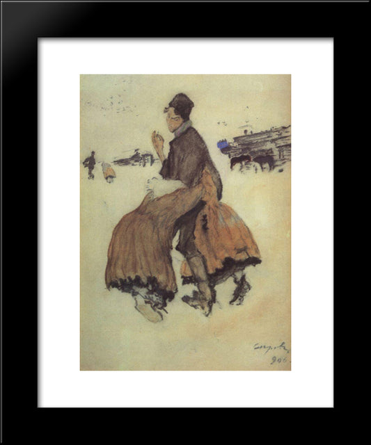A Recruit 20x24 Black Modern Wood Framed Art Print Poster by Serov, Valentin
