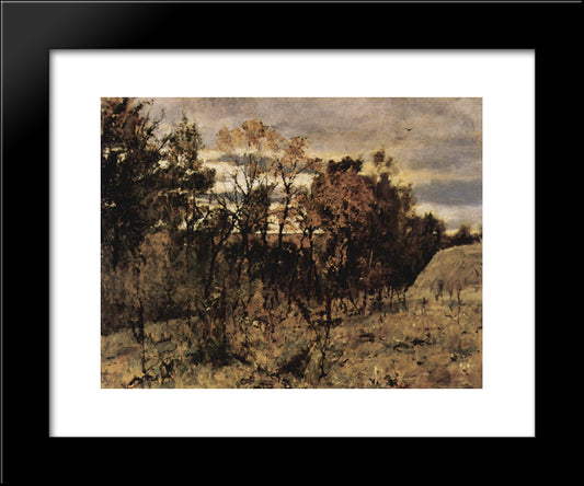 Autumn Evening. Domotkanovo 20x24 Black Modern Wood Framed Art Print Poster by Serov, Valentin