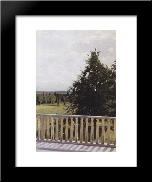 Balcony 20x24 Black Modern Wood Framed Art Print Poster by Serov, Valentin