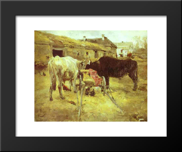 Bullocks 20x24 Black Modern Wood Framed Art Print Poster by Serov, Valentin