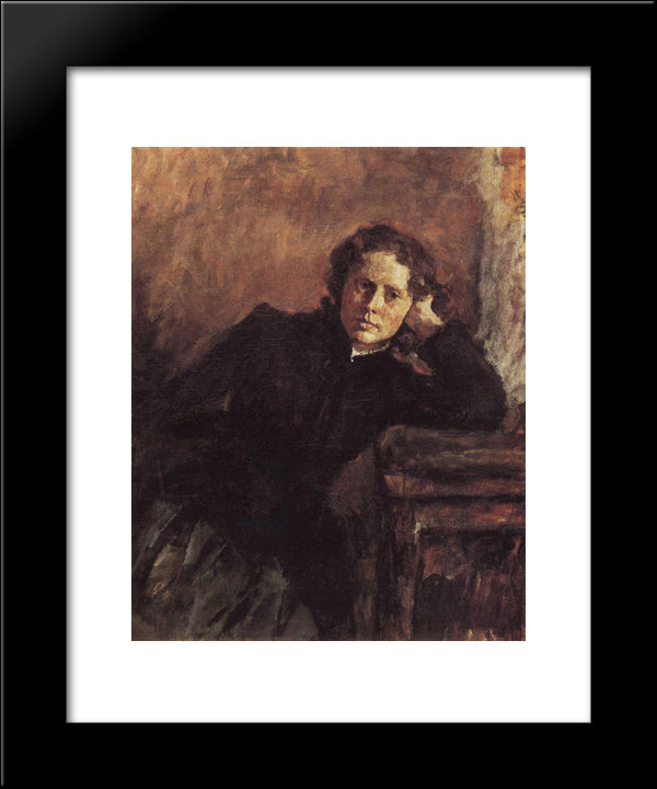 By The Window. Portrait Of Olga Trubnikova 20x24 Black Modern Wood Framed Art Print Poster by Serov, Valentin