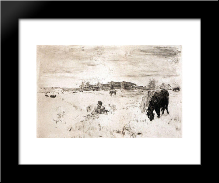 October 20x24 Black Modern Wood Framed Art Print Poster by Serov, Valentin