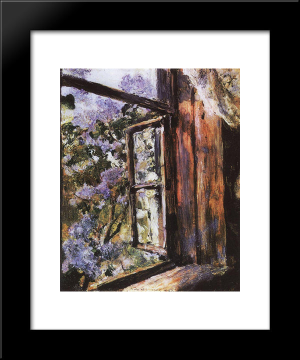 Open Window. Lilacs 20x24 Black Modern Wood Framed Art Print Poster by Serov, Valentin