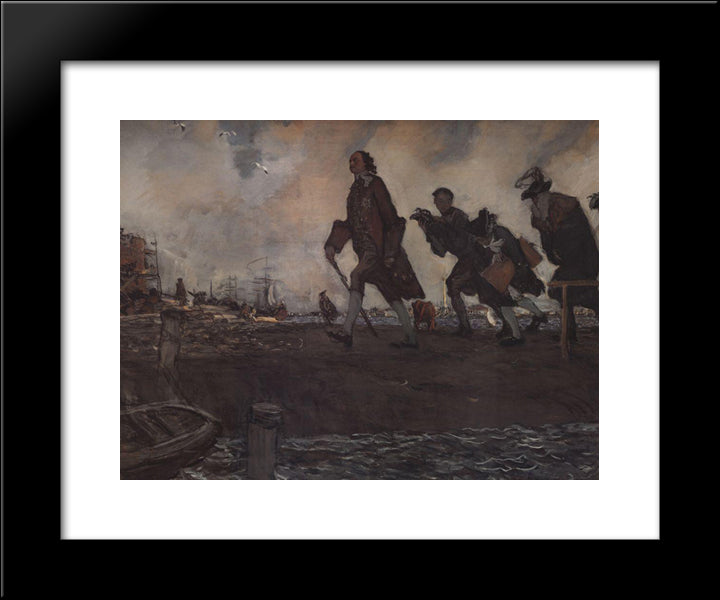 Peter I The Great 20x24 Black Modern Wood Framed Art Print Poster by Serov, Valentin