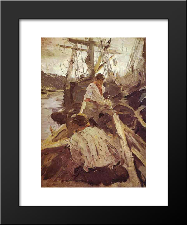 Pomors 20x24 Black Modern Wood Framed Art Print Poster by Serov, Valentin