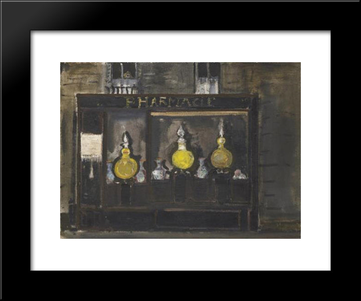 Apotheke In Paris 20x24 Black Modern Wood Framed Art Print Poster by Varlin